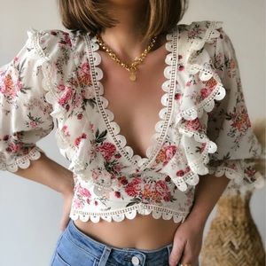 NWT Olivaceous Floral Blouse